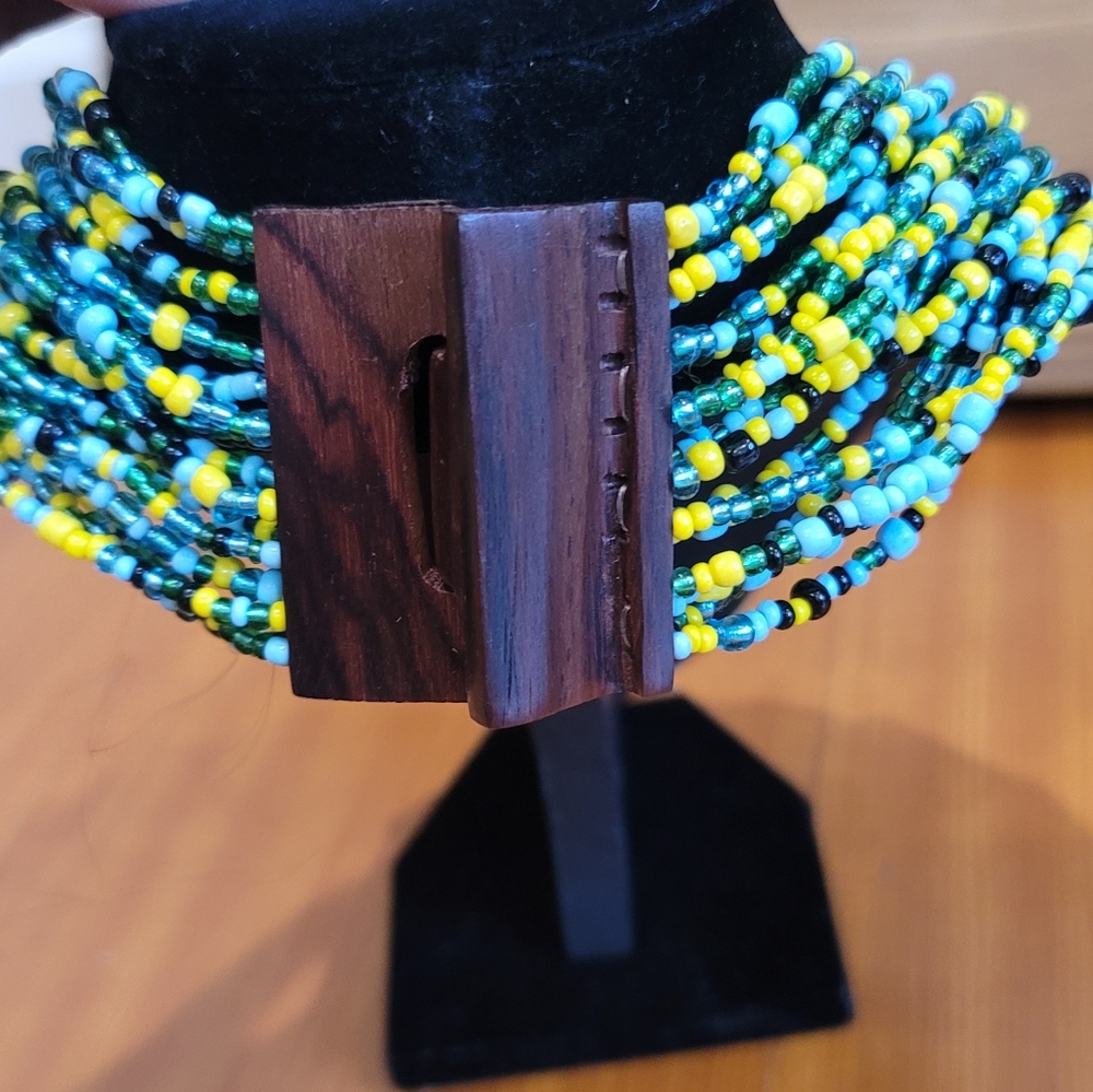 Beaded Chunky Statement Necklace - image 3